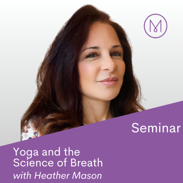 Heather Mason presenting an online talk on the science of breath, exploring new research on kumbhak, pranayama, and the biological mechanisms behind therapeutic breathing.