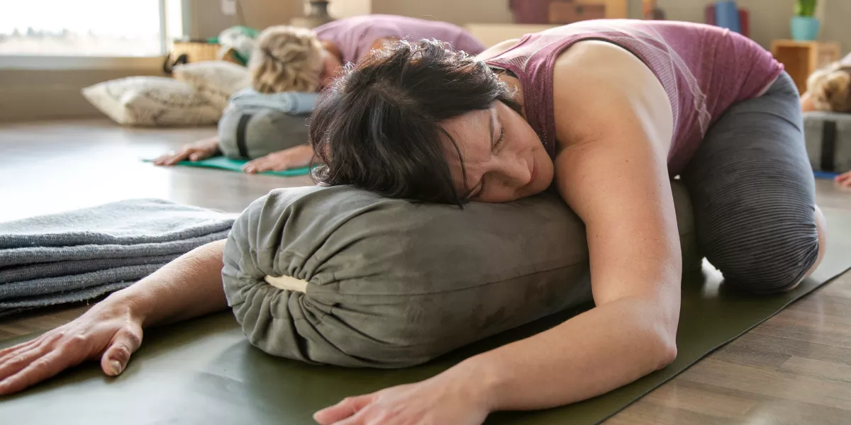 yoga nidra guided practice in a supported, therapeutic setting